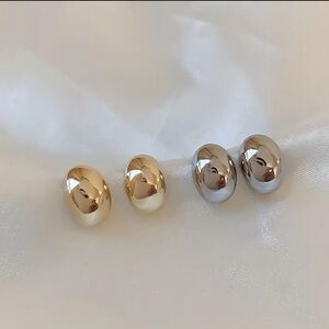 2 pair Glossy Tiny Bead Design Stud Earrings Alloy Jewelry in Gold
